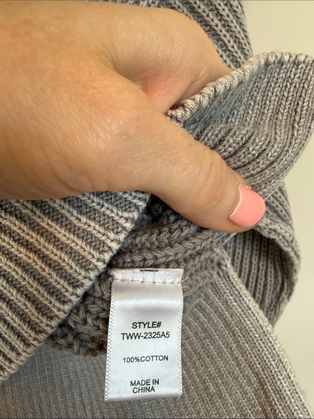 Zenana Outfitters Ribbed Crewneck Sweater - Light Gray - Picture 6 of 12